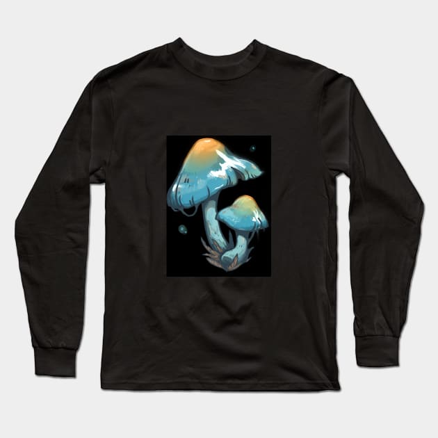 Elegant Blue Webcap mushroom Long Sleeve T-Shirt by toothy.crow